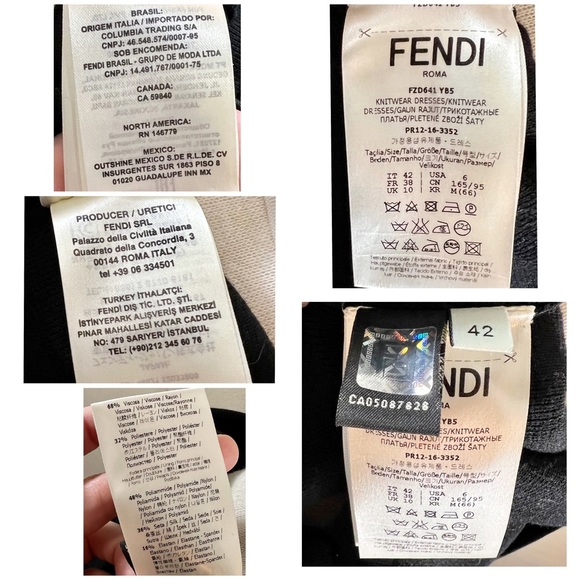 Fendi Black Perforated Long Sleeved Midi Dress - Picture 9 of 11